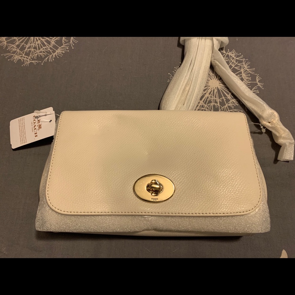 Brand new white Coach purse